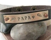 Personalized Memorial Leather Cuff Bracelet, 1/2 inch leather cuff, choose your own name, metal, and cuff color, remembrance keepsake