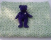 Crocheted Baby Afghan Receving Blanket Green Angel Hair