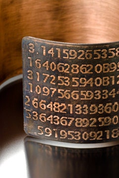 Pi Cuff Bracelet Etched in Copper