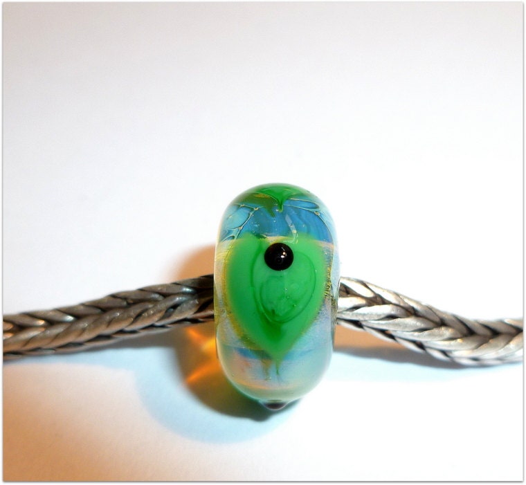 Luccicare Lampwork Bead - Hearts -  Lined with Sterling Silver