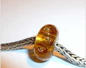 Luccicare Lampwork Bead - Gold Bubbles -  Lined with Sterling Silver