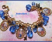 Alice In Wonderland,Queen of Hearts, handmade jewelry, Vintage style, chunky , Altered Art Charm Bracelet     ooak   ebsq