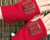 Hand Warmers Wrist Warmers Short - Red with Buckles