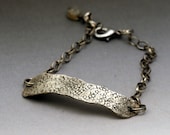 Sterling Silver ID Bracelet - Oxidized Sterling Chain Bracelet