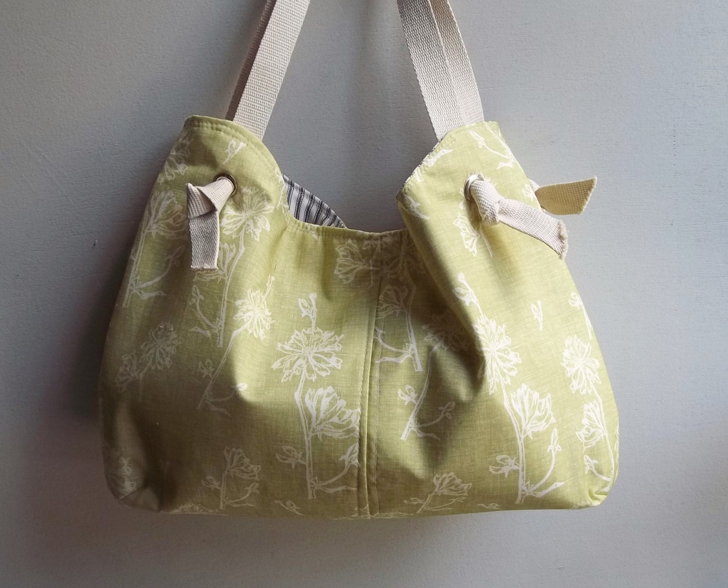 Apple Green Diaper Bag - Sling Bag Style - 3 Pockets - Key Fob