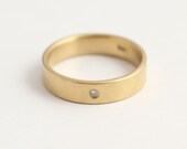 Diamond Engagement Ring or Wedding Band in Ethical Matte Gold and Conflict-Free Diamond