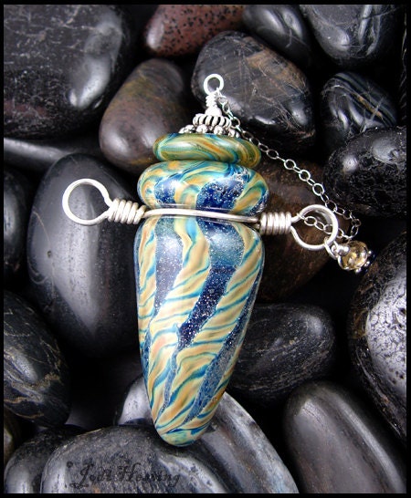 Beadworx - Lampwork Perfume Vessel Bottle Pendant - Inspiral