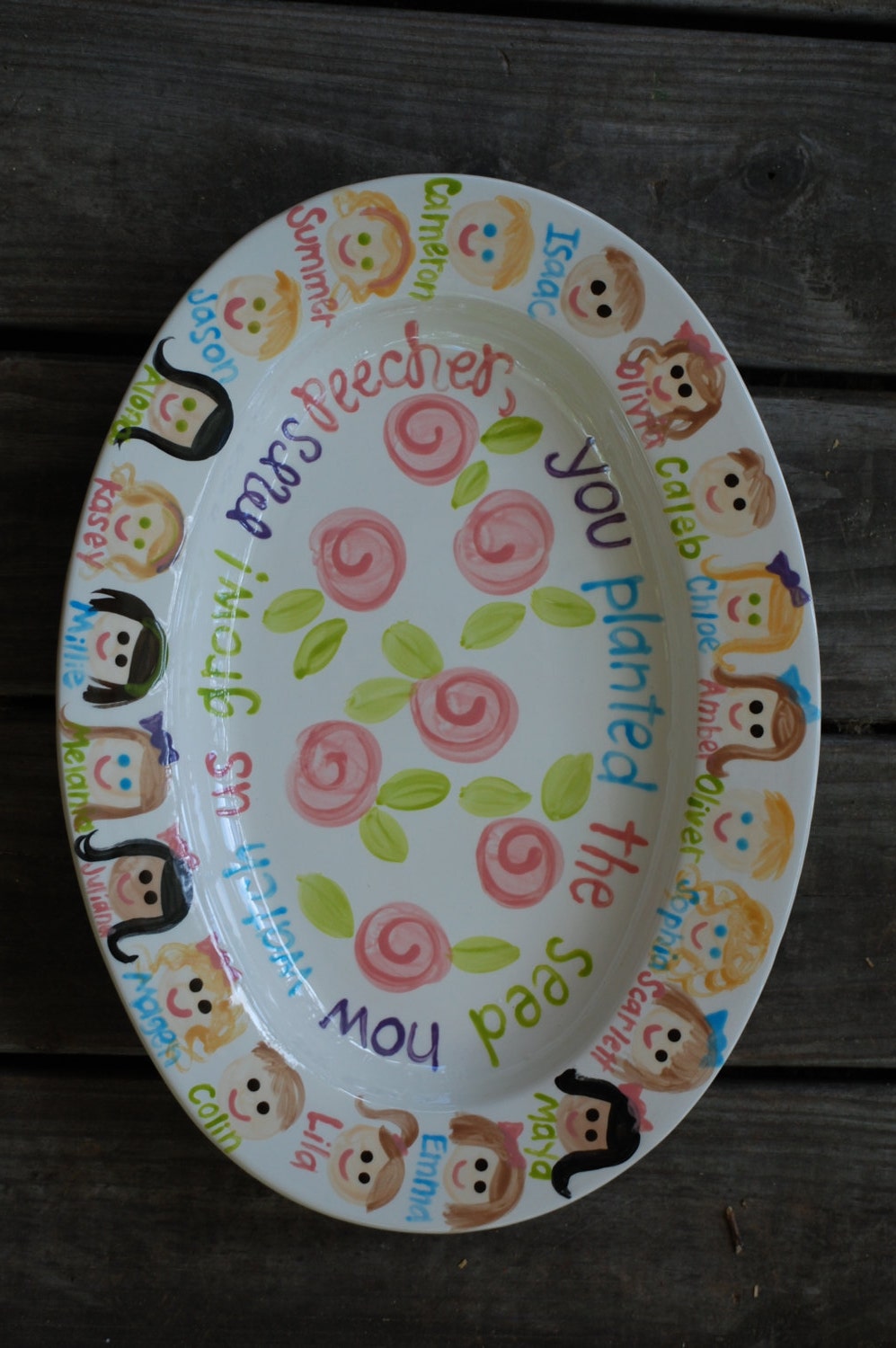 Teacher Platter Customized with Class Faces GREAT TEACHER GIFT