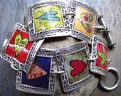 Heart Photo Transfer Silver Bracelet, PMC Fine Silver
