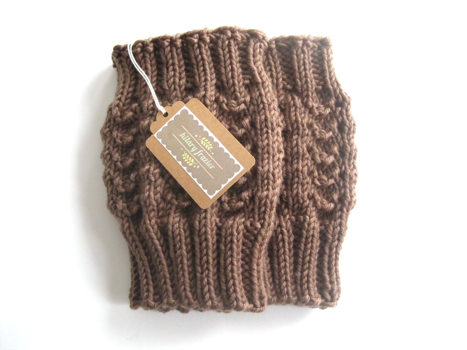Knitted Boot Cuffs - Brown Knit Boot Cuffs - Leg Warmers - Brown - Boot Toppers - Knit Boot Socks