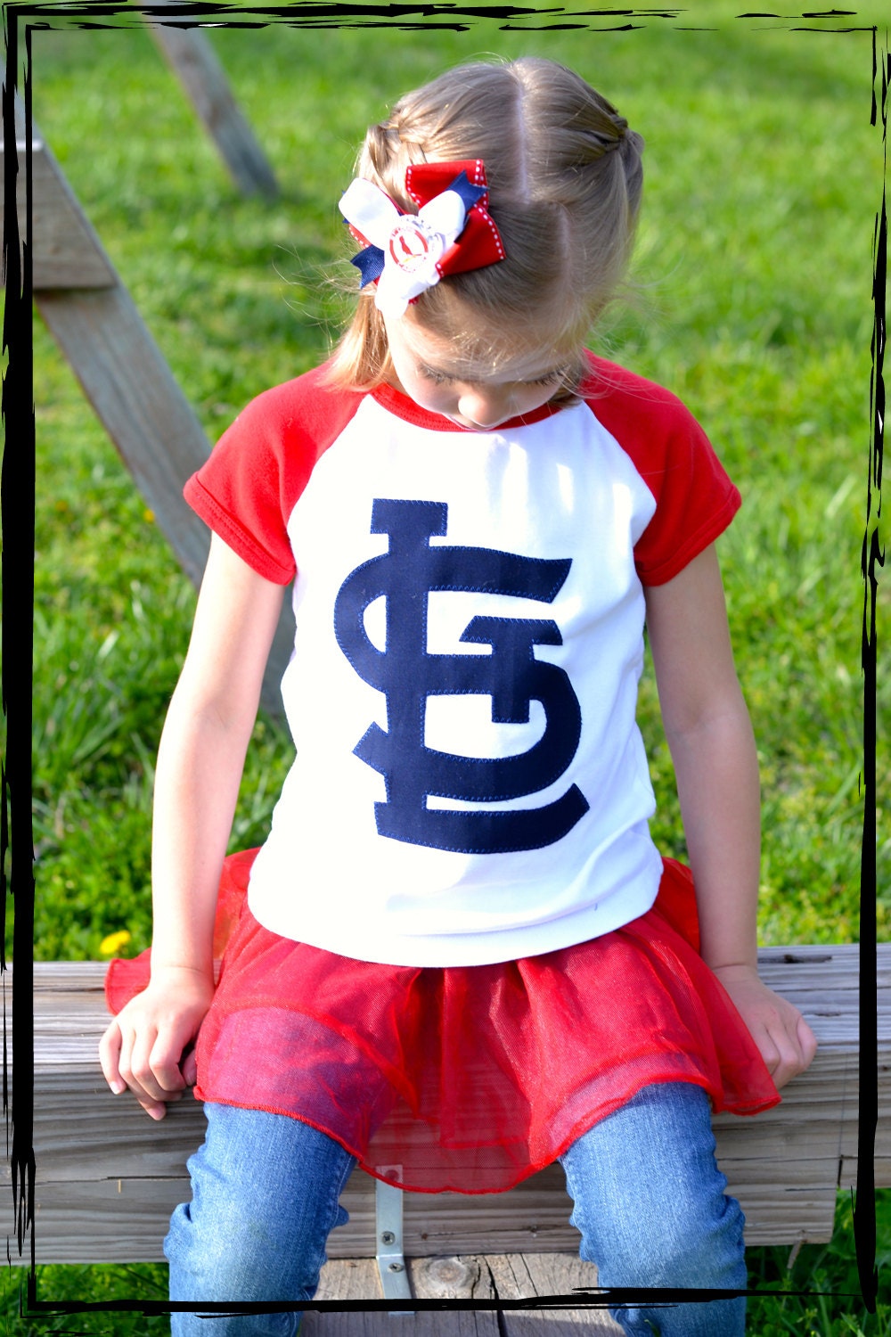 ST LOUIS CARDINALS Logo Raglan Onesie or TShirt