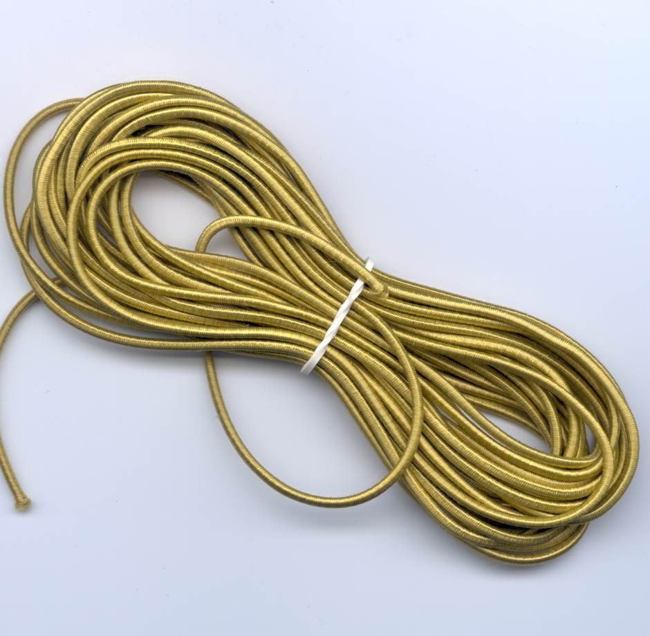 Vintage / Stretchy Elastic Cording / Matte Gold / Five Yards