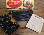 Nice  Vintage Anagram Game with Letter  Tiles like Scrabble Typography Black White
