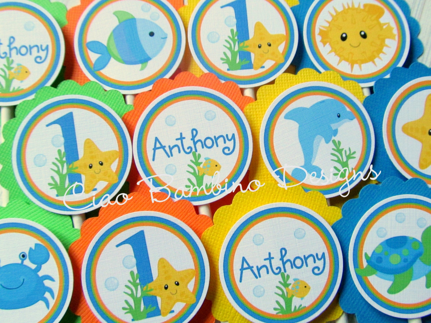 NEW- Under the Sea Cupcake Toppers for BOYS
