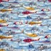 Patriots Helicopter Robert Kaufman Fabric 100% Cotton Quilting Sewing Blue Yellow Red 1/2 yard