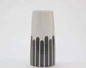 Tall Striped round Grey Vase
