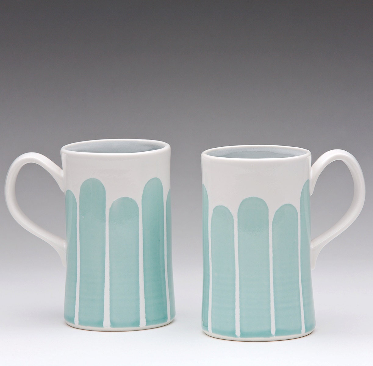 Turquoise Tall Striped Mug