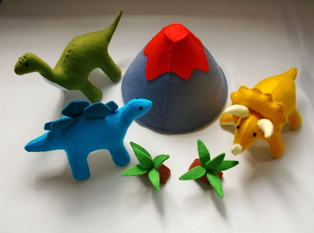 DIY Felt Dinosaur Set - PDF Ebook Felt Patterns and Instructions via Email