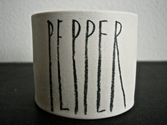 SALT and PEPPER cellars.