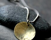 Hammered Brass and Sterling Silver Mixed Metal Necklace - SOL