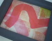 original graphic painting & frame - 15" x 18"