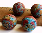 Handmade Polymer Clay Round Beads - Rustica Erosion