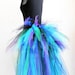 Peacock Pixie Bustle - Women's 3 Tiered Tutu Bustle - Up to 30" long - Halloween Costume Skirt