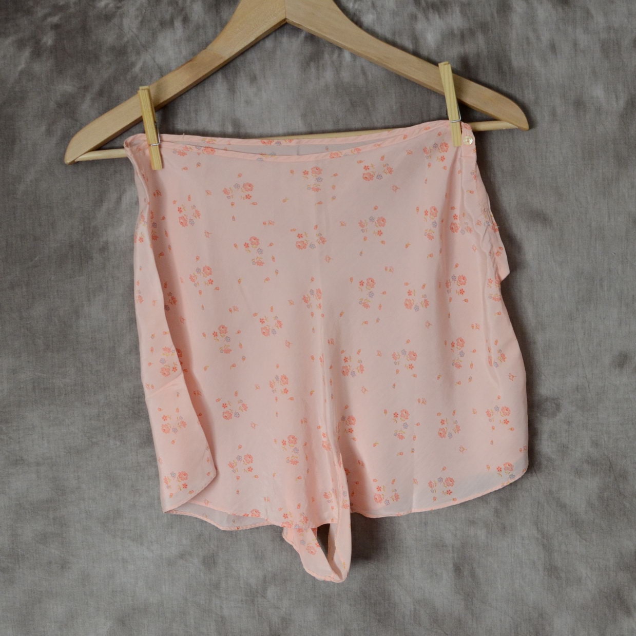 1930s Lingerie Tap Panties Pink Floral Silk 30s Bridal Wedding