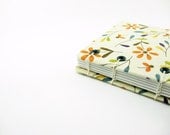 4 x 6 Blank Book, Journal or Sketchbook  Coptic Bound flowers, cream, blue, orange, green
