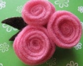 Felt Pin Brooch Flower Bouquet - Pink