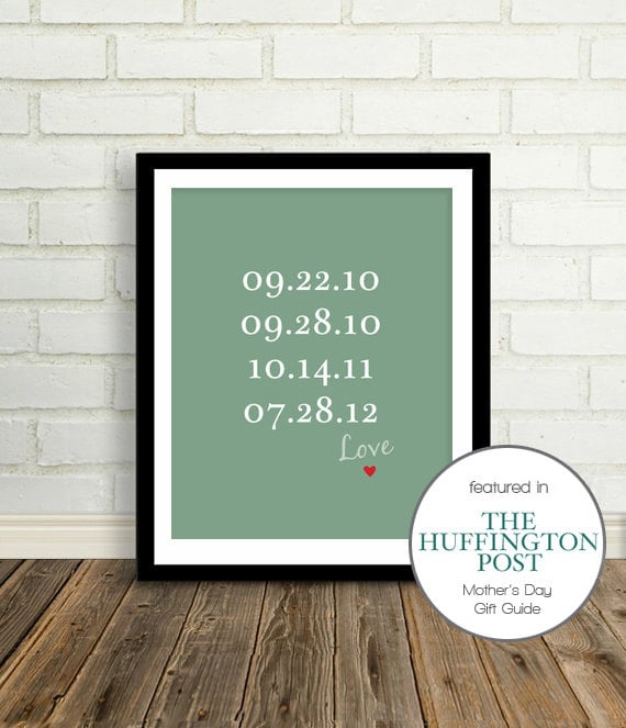 Father's Day - Special Dates - Near and Dear Custom Family or Children Birth Dates - 8x10 / Choose your color - List kids birthdays