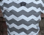 ORGANIC BAMBOO Baby Wrap Sling Carrier-Gray Chevron on Black-One Size Fits All-Newborn to Toddler-DvD Included
