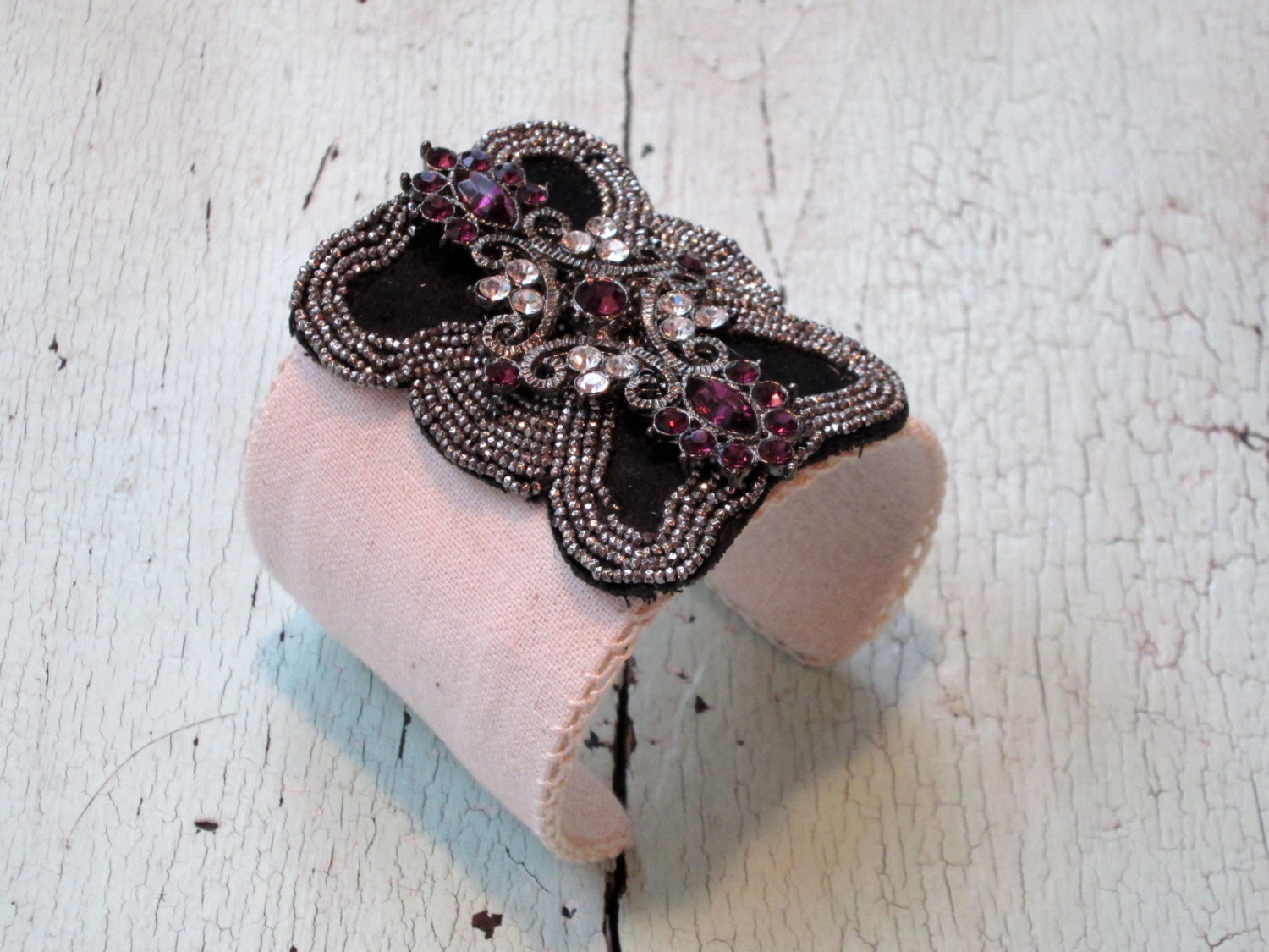 Eco Friendly Cuff Bracelet - Repurposed Vintage