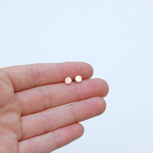 Minimalist Gold Stud Earrings, Little Circle Studs