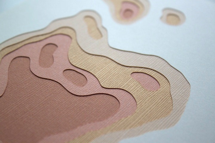 Topography in Terra Cotta No. 11 (8 x 10 original papercut)