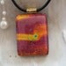 Dichroic Pendant, Glass Jewelry, Blue, Pink, Gold, Necklace Included