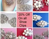 on all Shoe Clips, Wedding, Prom, Bridesmaids Quinceanera, Rhinestone shoe clips, pearl shoe clips, crystal shoe clips