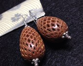 Seed pod earrings - teardrop