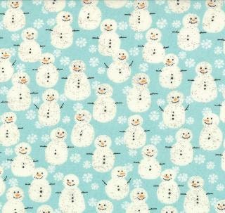 Moda Aspen Frost  Iced Aqua Christmas Frosty Snowman Red by BasicGrey Fabrics by the Yard