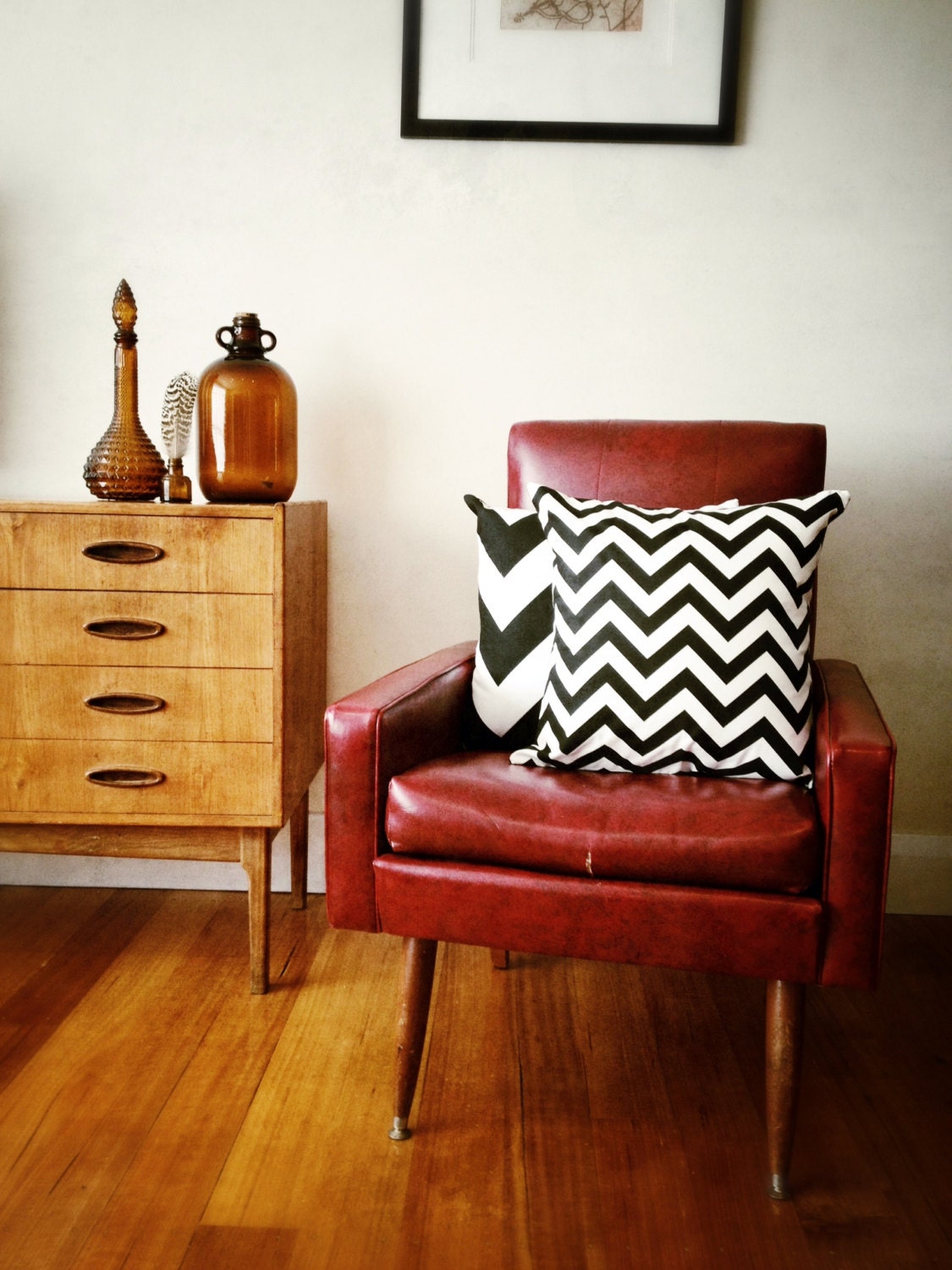 Black and White Chevron Cushion Cover