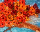 Flower Branch Textured Oil Painting