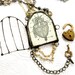 Caged Heart Necklace, Vintage Assemblage Necklace, Anti Valentines Day Necklace, Lock and Key Reliquary Cage Necklace, Heart In A Cage Neckl