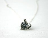 Sterling silver snail necklace