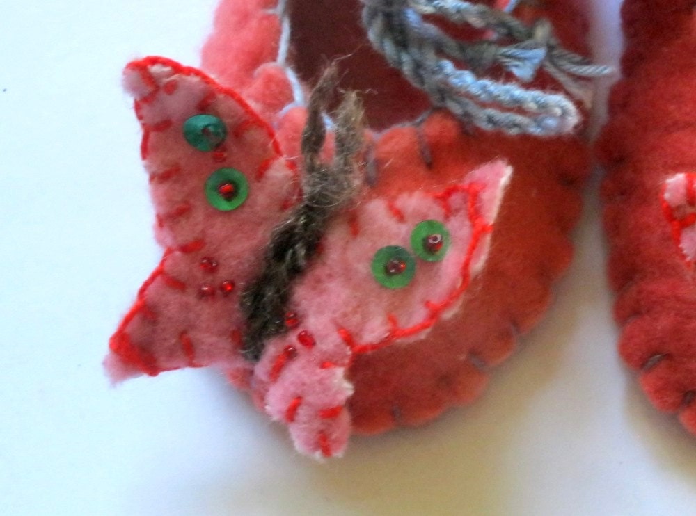 Instant Download Felted Baby Booties Pattern PDF with Butterflies - Sell finished items
