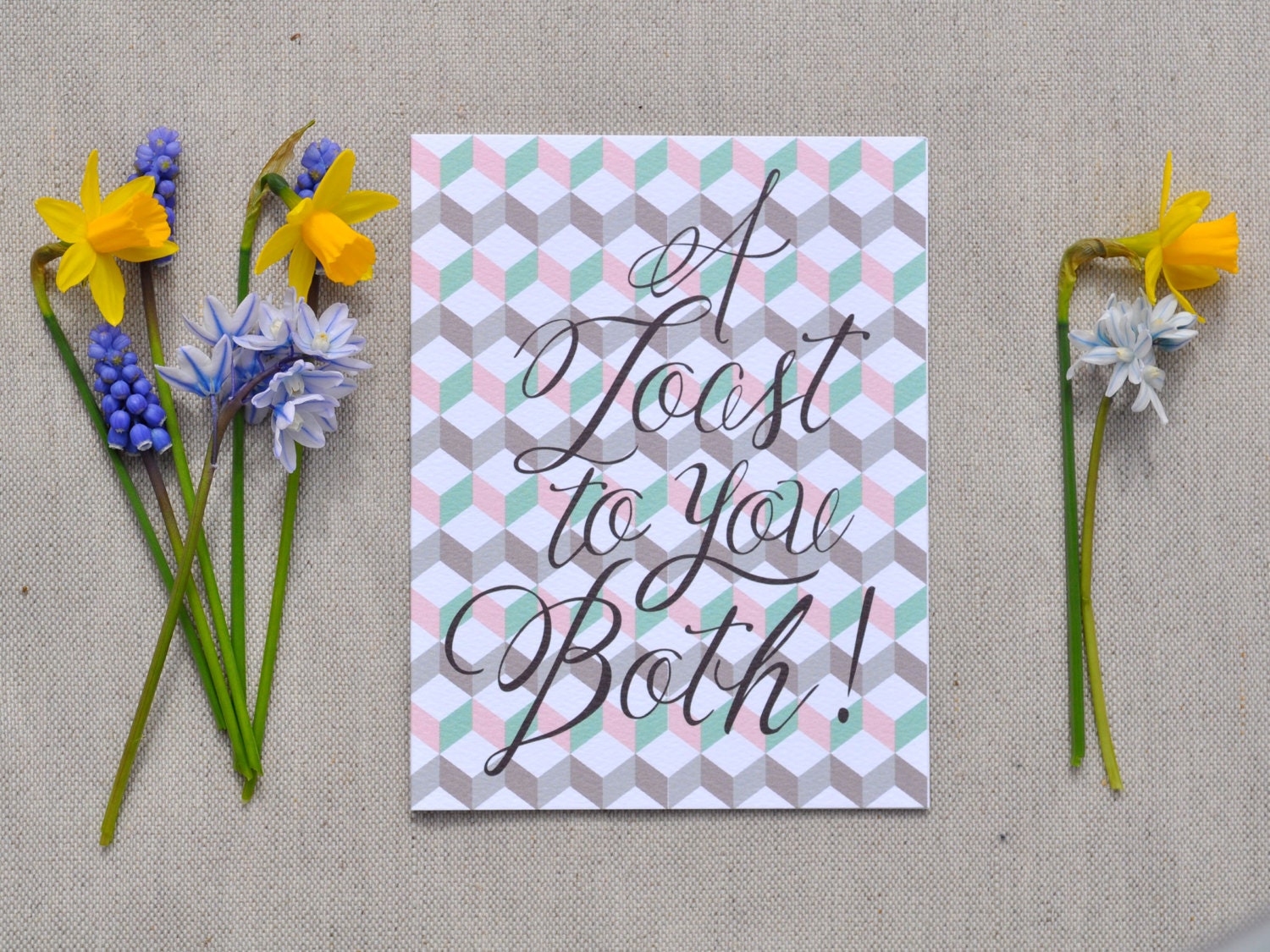 A Toast to you Both - Wedding Anniversary Engagement Notecard
