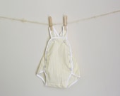 Vintage style baby jumper - yellow seersucker