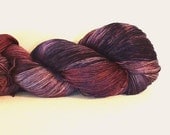 50/50 merino silk hand dyed laceweight yarn Blueberry Pie 630yds approx