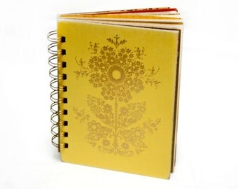 Golden Gardens - Wire-Bound Recycled Art Journal