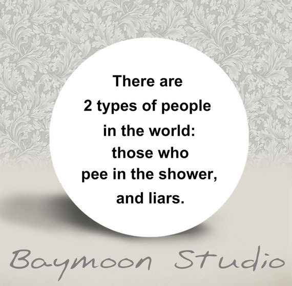 There are 2 types of People in the World - PINBACK BUTTON - 1.25 inch round