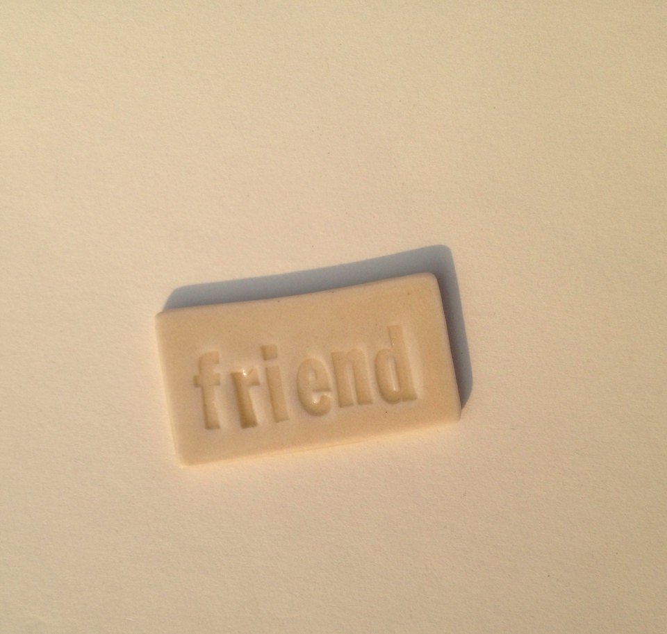 Porcelain Mosaic Word Tile friend